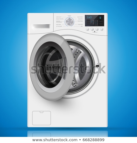 Stok fotoğraf: Washing Machine Open Door Isolated Vector Illustration