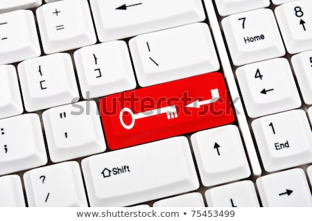 Foto stock: Open Lock With Word Safe On Key On Keyboard