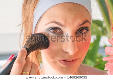 Сток-фото: Beauty Concept Gorgeous Young Brunette Woman Face Portrait Beauty Model Girl With Bright Eyebrows
