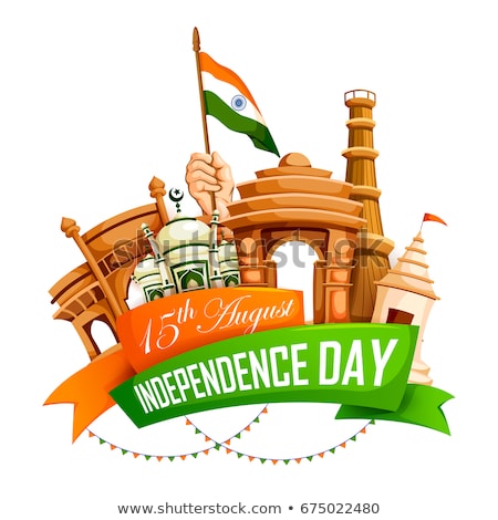 Famous Indian Monument And Landmark For Happy Independence Day Of India Imagine de stoc © stockshoppe