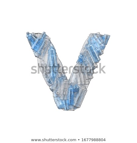 Zdjęcia stock: Letter V Made Of Plastic Waste Bottles