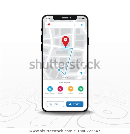 ストックフォト: Mobile City Navigation With Smartphone Map App