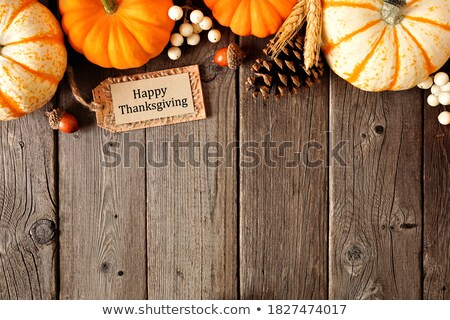 Сток-фото: Pumpkin Over Old Wooden Background