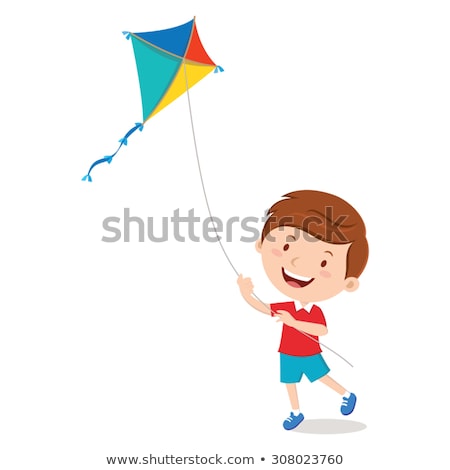 Сток-фото: Boy Holds Kite