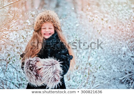 Сток-фото: Nice Girl In A Fur Coat