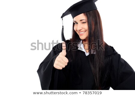 Stock photo: Educational Theme Graduating Student Girl In An Academic Gown