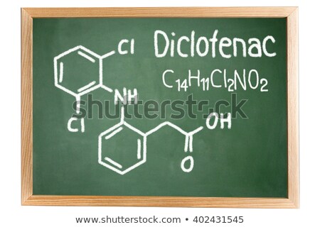 Foto d'archivio: Blackboard With The Chemical Formula Of Diclofenac