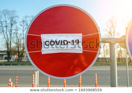 ストックフォト: Pneumonia On Warning Road Sign