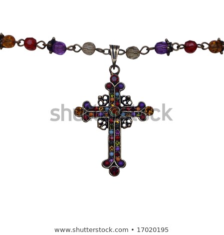 Foto stock: Necklace With Blue Stones And Ruby