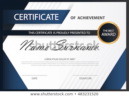 Stockfoto: Clean Blue Certificate Design Modern Template