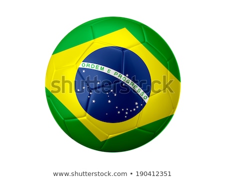 Zdjęcia stock: Soccer Ball With Brazilian Flag