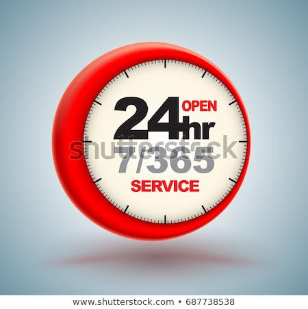 Stockfoto: 24 Hours 3d Glossy Vector Icon Design