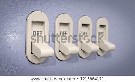 Foto stock: Toggle Switches On And Off Position