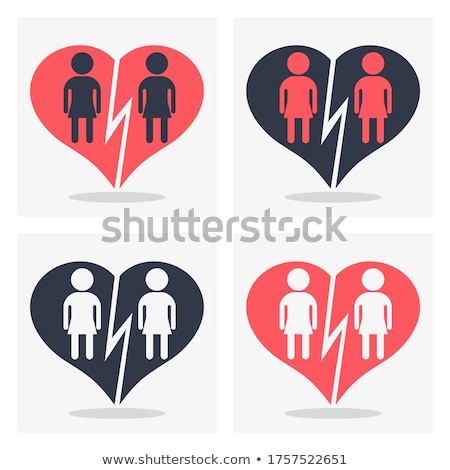 ストックフォト: Rainbow Flag With Male Couple White Pictogram