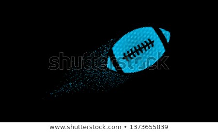 Stok fotoğraf: American Football Halftone Ball Flying With Particles Tale Dotted Illustration Vector Illustration