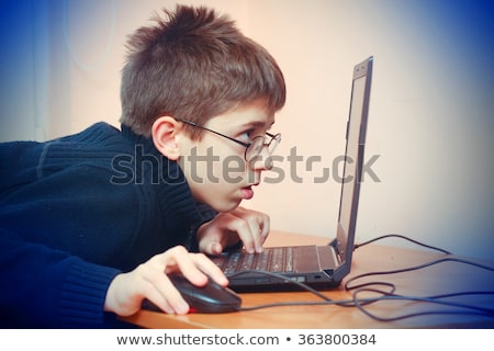 Foto stock: Boy With Internet Dependence