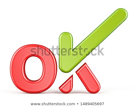 Zdjęcia stock: Word Ok With Green Check Mark Front View 3d