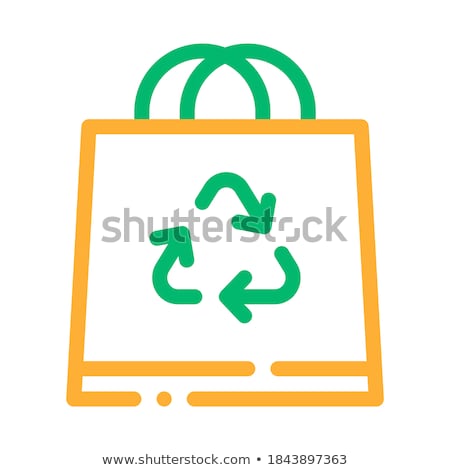 Сток-фото: Shopping Bag With Handle And Recycle Mark Vector