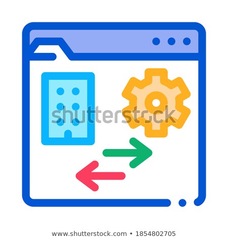 Stock fotó: Technical Home Folder Icon Vector Outline Illustration