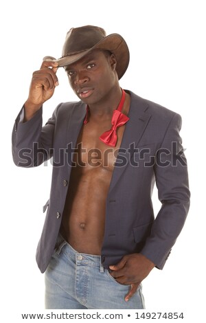 Foto stock: Young Man Dressed As Cowboy