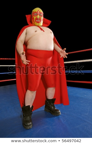 Stock fotó: Mexican Wrestler In A Fight Pose