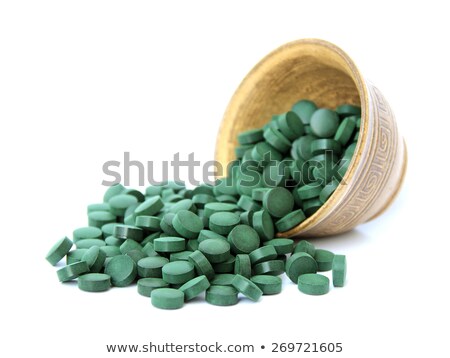 Foto stock: Green Algae Pills