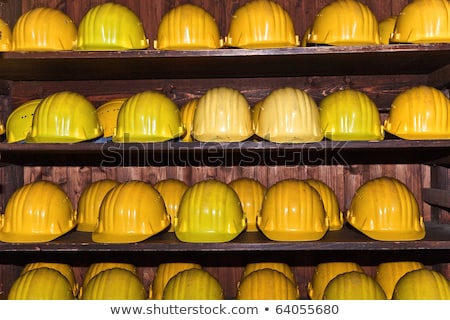 Stock fotó: Yellow Helmets For Visitors At The Gem Mine