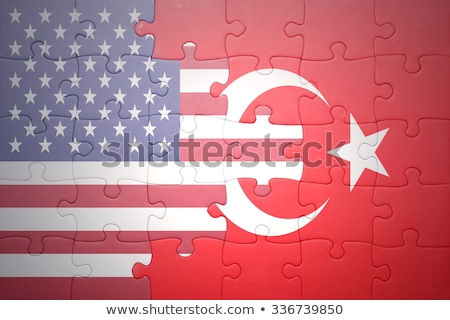 Сток-фото: Usa And Turkey Flags In Puzzle