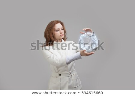 Сток-фото: Woman Holding Plasma