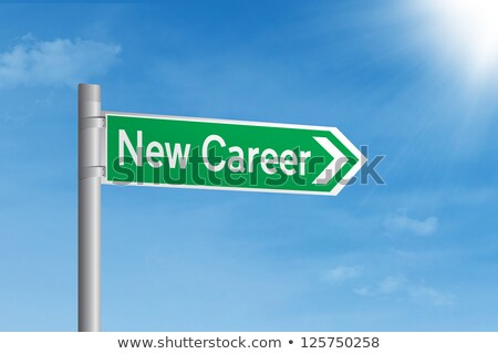 Stockfoto: New Career On Green Highway Signpost