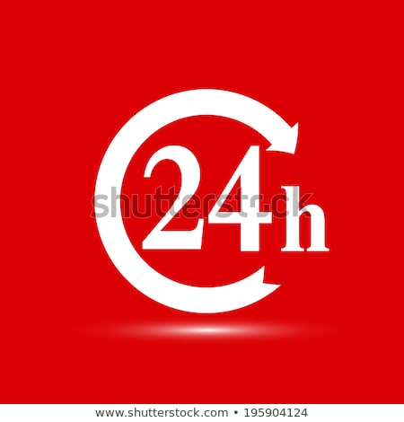 Stockfoto: 24 Hours Helpline Support Red Vector Icon