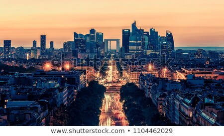 Stockfoto: Sunset Over La Defense Paris