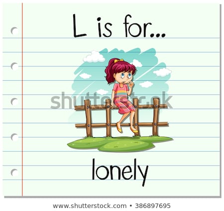 Сток-фото: Flashcard Letter L Is For Lonely