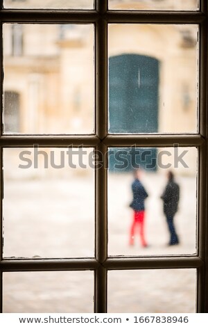 Foto stock: Standing Vertical Window And Door Frames Outside