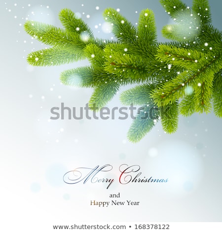 Stok fotoğraf: Christmas Fir Tree With Lights Eps 10