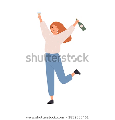 Сток-фото: Young Woman Holding Glass Of Champagne