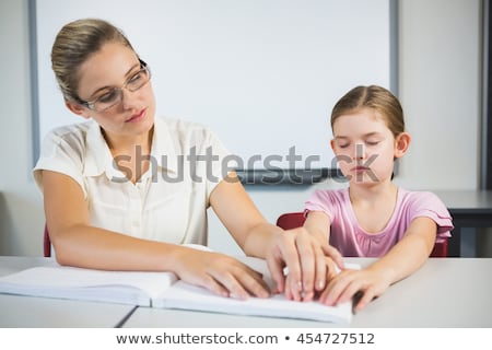 Foto stock: Kid Girl Blind Student