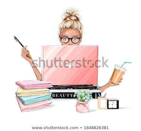 Foto stock: Businesswoman With Hair Bun And Cup