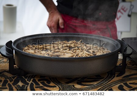 Сток-фото: Mealworm On Big Pan