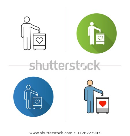 Stockfoto: Charity And Donation - Colorful Flat Design Style Illustration