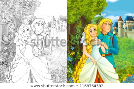 Stock fotó: Prince And Princess In Castle Scene