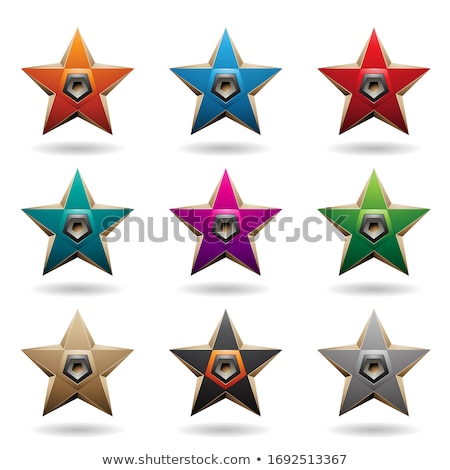 [[stock_photo]]: Embossed Stars With Colorful Pentagon Shapes Vector Illustration