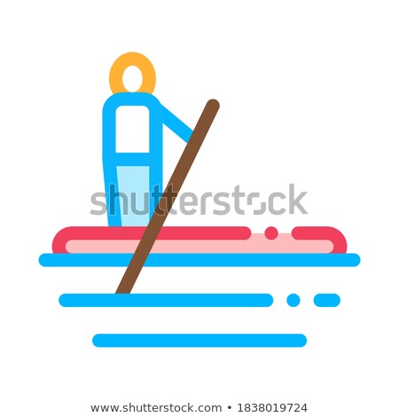 ストックフォト: Serfing Canoeing Icon Vector Illustration