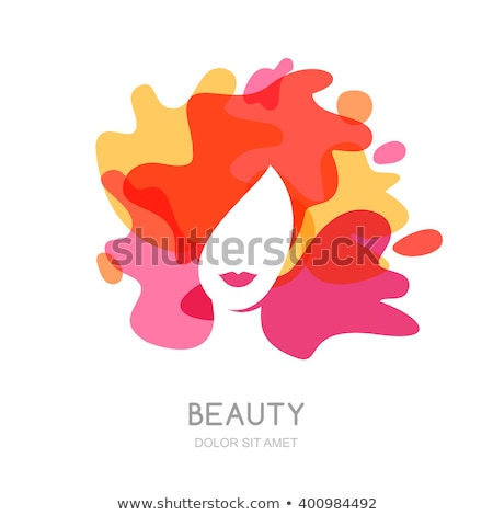 Stock fotó: Girl In Abstract Colored Dress