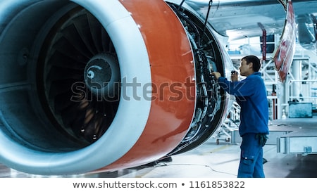 Stok fotoğraf: Jet Engine Mechanic