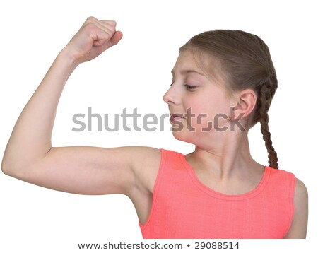 Girl Demonstration Us Muscular System Stockfoto © pzAxe