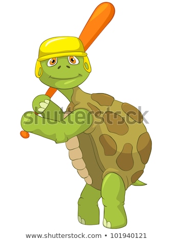 Foto stock: Funny Turtle Baseball Player