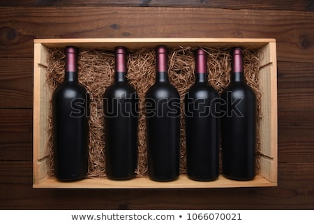 Stock photo: Cabernet Wine Bottles In Wood Crate