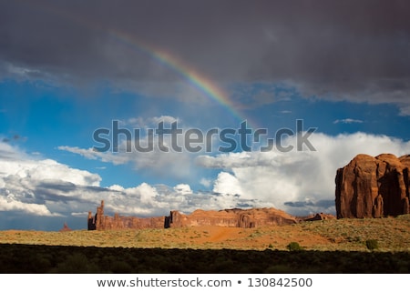 Rainbow After The Storm At Monument Valley Stock fotó © emattil