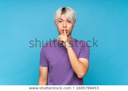 Zdjęcia stock: Man With Finger On Lips